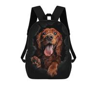 sinyumoney Irish Setter Backpack with Pocket 3D Printed Backpacks, Travel Rucksacks Book Bags Kids School Bag 17inch