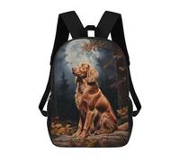 sinyumoney Irish Setter Under Moonlight Children's Backpack, 3D Printed School Backpack, Backpack for Boys Girls, Adjustable School Bag for Primary School 17inch