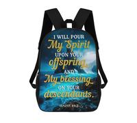 sinyumoney Isaiah 443 Bible Verse School Bags Lightweight Casual Daypack School Backpacks for School/Work/Travel 17inch