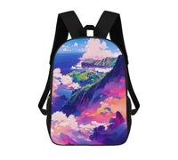 sinyumoney Island Beyond The Clouds Backpacks, Kids Backpack Student School Bag 3D Printed Travel Backpacks Fashion Accessory Backpack Children Waterproof School Bags 17inch