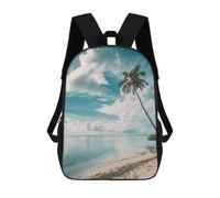 sinyumoney Island Escape Ocean View Backpack School Bag Water Resistant Computer Rucksack for Campus Outdoor Travel Sports 17inch