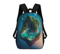 sinyumoney Island Heart in The Sky Backpack School Rucksack Casual Daypacks School Work Travel Bag for Camping Outdoor Adventures And Daily Travel 17inch