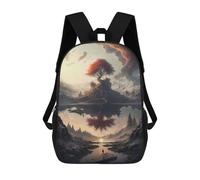 sinyumoney Island of The Red Tree Children's School Backpack 3D Printed for Kids Travel Rucksacks Book Bags for Boys Elementary School Students 17inch