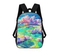 sinyumoney Island Sky Dreamscape Backpack School Bag Large School Backpack for Boys for Camping Outdoor Adventures And Daily Travel 17inch