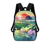 sinyumoney Island Sunset Paradise -1 Backpack for Boys Teen Students, Girls Rucksack Bags Toddler Elementary Middle School Bookbag 17inch