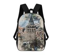 sinyumoney Istanbul in Watercolor Backpack 3D Printed School Bag For Boys High Capacity Travel Backpacks Book Bags Boys School Bag Mochila 17inch