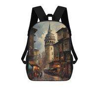 sinyumoney Istanbul Turkey Beauty Backpack Kids School Backpack School Bag 3D Printed Fashion School Bag for Boys Elementary And Middle School Student 17inch