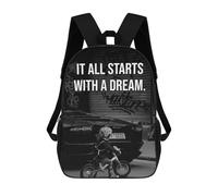 sinyumoney It All Starts With A Dream 17 Inch Backpack School Bag Rucksack for Girls Boys Large Capacity Kids Back Pack Lightweight School Bags for Children Students