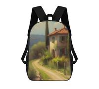 sinyumoney Italian Villa Backpack, Children's Backpack, Student School Bag Bookbag Rucksack, 3D Printed School Bag for Boys Girls 17inch