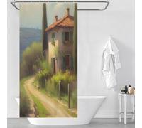 sinyumoney Italian Villa Bath Shower Curtains Mildew with Hooks Waterproof Fabric Soft Fabric Hotel Shower Curtain for Bathroom 35.43x70.87Inch（90x180cm）
