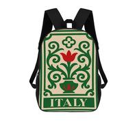 sinyumoney Italy Floral Decorative Design School Bags Water Resistant Travel Backpack Computer Bag - Perfect for Travel, Work And Daily Use 17inch