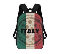 sinyumoney Italy Pizza Flag Backpacks Kids School Backpack School Bag 3D Printed School Bag for Boys Elementary And Middle School Students 17inch
