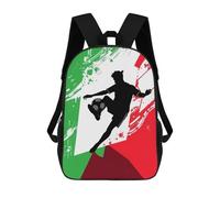 sinyumoney Italy Soccer Player Silhouette School Backpack Work Laptop Backpack Rucksack Bag for Teenage Girls Boys Women Men 17inch