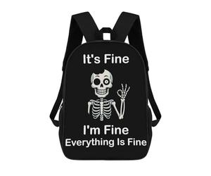 sinyumoney Its Fine Skeleton Funny School Bags Large Water Resistant Laptop Backpack for Campus Outdoor Travel Sports 17inch