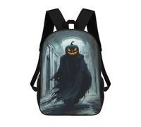 sinyumoney Jack O Lantern Halloween Ghost Children's School Backpack 3D Printed for Kids Travel Rucksacks Book Bags Kids School Bag 17inch