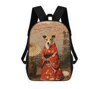 sinyumoney Jack Russell Dog Geisha School Backpack Lightweight Schoolbag Dayback Bookbag College for Camping Outdoor Adventures And Daily Travel 17inch