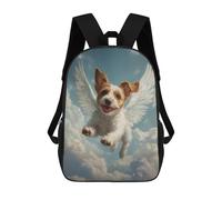 sinyumoney Jack Russell Terrier Angel Pet Tribute Print Dog with Angel Wings Backpack School Bag School Secondary High School College Backpack Travel for Boys/Girls/Teenagers 17inch
