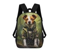 sinyumoney Jack Russell Terrier Camo Children's Backpacks 17inch School Backpack 3D Printed Bag Bookbag for Kids Travel Rucksacks Boy Girl Book Bags Kids School Bag