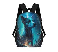 sinyumoney Jack Russell Terrier Dog Backpacks Kids School Backpack School Bag 3D Printed School Bag for Boys Elementary And Middle School Students 17inch