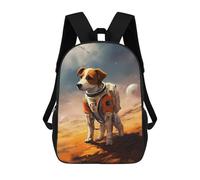 sinyumoney Jack Russell Terrier Mars 3D Printed 17inch Kids School Bag Rucksacks Children's School Fashion Casual Back Pack High Capacity Travel Book Bags