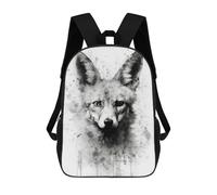 sinyumoney Jackal Beauty Black Ink Children's Backpack, 3D Printed School Backpack, Backpack for Boys Girls, Adjustable School Bag for Primary School 17inch