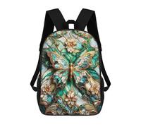 sinyumoney Jade Butterfly Kintsugi Children's School Backpack 3D Printed for Kids Travel Rucksacks Book Bags Kids School Bag 17inch