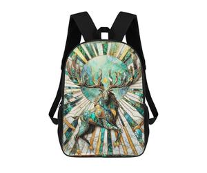 sinyumoney Jade Sun Elk Kintsugi Backpack School Lightweight Casual Daypack School Backpacks for Men, Women & Teenage Boys 17inch