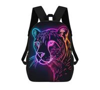 sinyumoney Jaguar Animal Neon Rucksacks 3D Printed Children Backpacks Fashion Casual Daypack Cute Travel Bags Outdoor Casual Daypack for Boy And Girl 17inch
