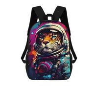 sinyumoney Jaguar Astronaut Space Explorer Backpacks 3D Printed 17inch Kids School Backpack Outdoor Casual Daypack Casual Travel Bags for Middle School Students