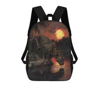 sinyumoney Jaguar at Sunset Children's School Backpack Fashion Casual Children's Backpacks 3D Printed School Bags Boy Large Backpack 17inch