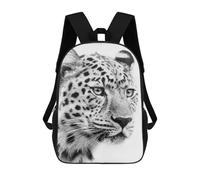 sinyumoney Jaguar Face Black And Whit Kids School Backpack 17 Inch School Bag 3D Printed School Bag for Boys Elementary And Middle School Students