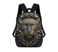 sinyumoney Jaguar Gold Relief Deco Kids Backpack 17 Inch School Bag 3D Printed Cartoon School Backpacks for Boys And Teenager School Students