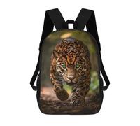sinyumoney Jaguar in Amazon Rainforest-2 Backpacks 3D Printed School Bag Casual Kids Fashion School Bag for Boys Middle School Students School 17inch