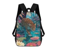 sinyumoney Jaguar in Amazon Rainforest Children's Backpacks 17inch School Backpack 3D Printed Bag Bookbag for Kids Travel Rucksacks Boy Girl Book Bags Kids School Bag