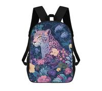 sinyumoney Jaguar in Enchanted Garden School Backpack High Secondary School Bags Casual Backpack for Girl, Teen Girls 17inch
