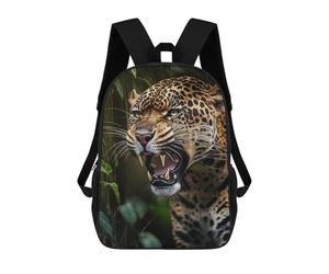 sinyumoney Jaguar in The Jungle -3 Backpack Cartoon Plush Bag, 3D Backpack for Kids School Bag Birthday Gift Idea for Boys And Girls 17inch