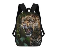 sinyumoney Jaguar in The Jungle -3 School Bag 3D Printed Backpacks Fashion Kids School Backpack Boys Rucksacks for Boys Middle School Students 17inch