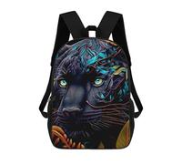 sinyumoney Jaguar in The Jungle -4 Backpack 3D Print Kids Bag Elementary Students Daypack Lightweight School Bag for Children Girls Boys Nursery Lunch Pack 17inch