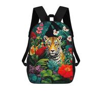 sinyumoney Jaguar Jungle Painting Backpacks Kids Student Schoolbag,3D Printed Backpacks,Elementary And Middle School Students Backpacks for Boys Girls 17inch