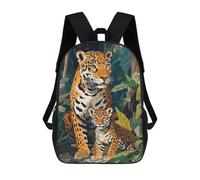 sinyumoney Jaguar Mother And Cub Children's Backpacks School Backpack 3D Printed Backpack for Kids Travel Rucksacks Book Bags Kids School Bag 17inch