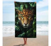 sinyumoney Jaguar Portrait in Jungle Basics Towel Set Super Soft Absorbent Beach Towel for Bathroom Pool Beach And Trips Bath Sheet 130cm*80cm