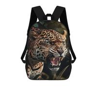 sinyumoney Jaguar Roar in Jungle -2 3D Printed School Bag Children's School Backpack Schoolbags Travel Backpacks Casual Fashion Bag for Kids School Students 17inch