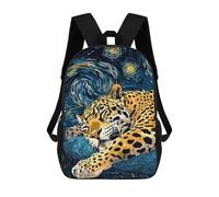sinyumoney Jaguar Sleeping Under Starry Night Sky Backpack School Lightweight Casual Daypack School Backpacks for Men, Women & Teenage Boys 17inch