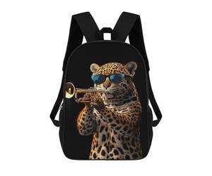 sinyumoney Jaguar Trumpet Backpack Kids School Bag Boys Cartoon 3D Print Students Schoolbag Laptop Daypack for Boys Girls 17inch