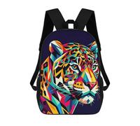 sinyumoney Jaguar Wpap Pop Art Backpacks Kids School Backpack School Bag 3D Printed School Bag for Boys Elementary And Middle School Students 17inch