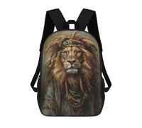 sinyumoney Jamaican Reggae Rasta Lion Kids Backpack 17 Inch School Bag 3D Printed Cartoon School Backpacks for Boys And Teenager School Students