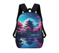 sinyumoney Japan Cherry Blossom Art Backpacks Children's Backpacks School Bag 3D Printed Children's School Backpack Fashion Travel Backpacks for Kids Elementary Middle School 17inch