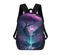 sinyumoney Japan Cherry Blossom Night Rucksack Water Resistant School Bag Business Backpack for Men, Women & Teenage Boys 17inch