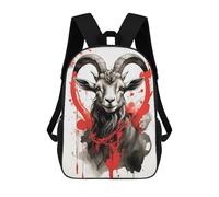 sinyumoney Japan Ink Stroke Goat School Backpack Daypacks Business Backpack Water Resistant Bookbag for Campus Outdoor Travel Sports 17inch