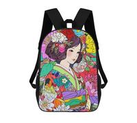 sinyumoney Japan Kimono Manga Girl Backpack School Bag Large School Backpack for Boys for Teenage Girls Boys Women Men 17inch